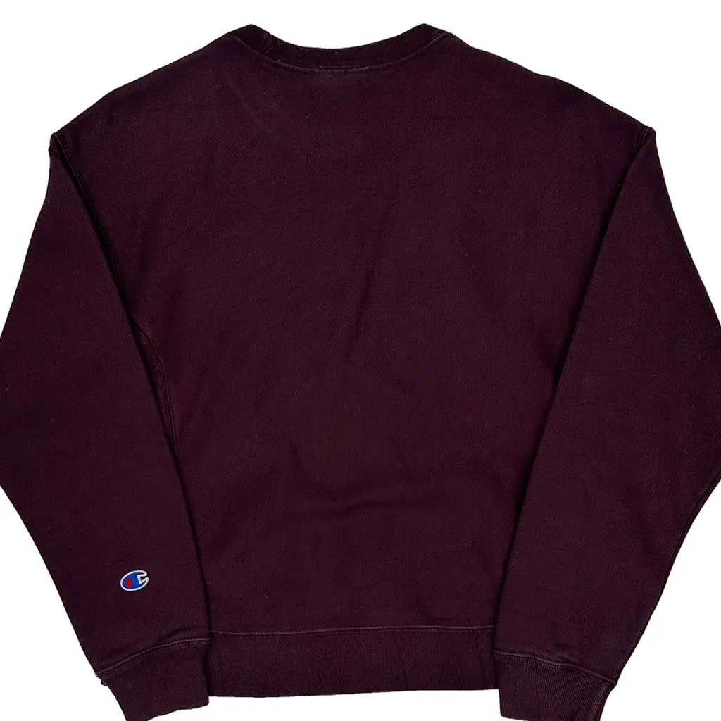 Reverse Weave Champion Sweatshirt - Small Burgundy Cotton - Image 6