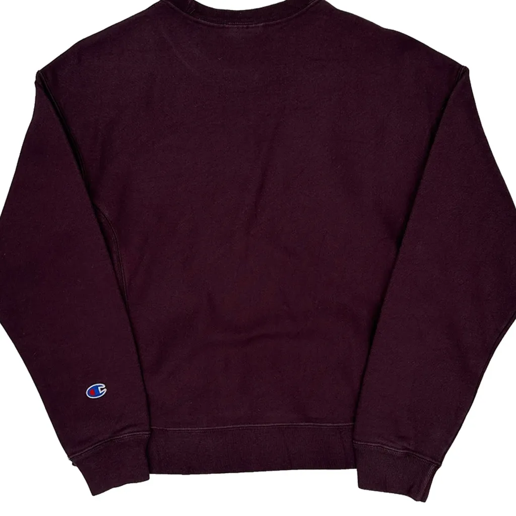 Reverse Weave Champion Sweatshirt - Small Burgundy Cotton - Image 7