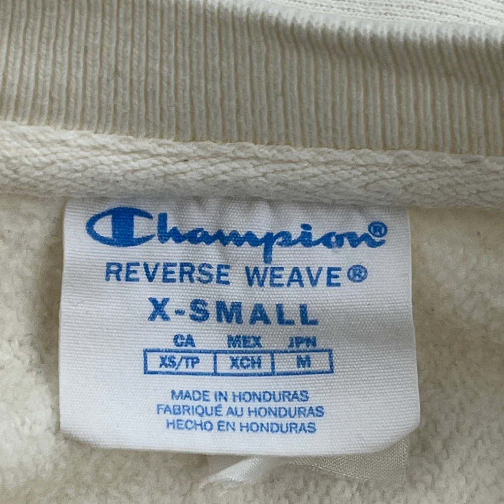 Reverse Weave Champion Sweatshirt - XS Cream Cotton - Image 3