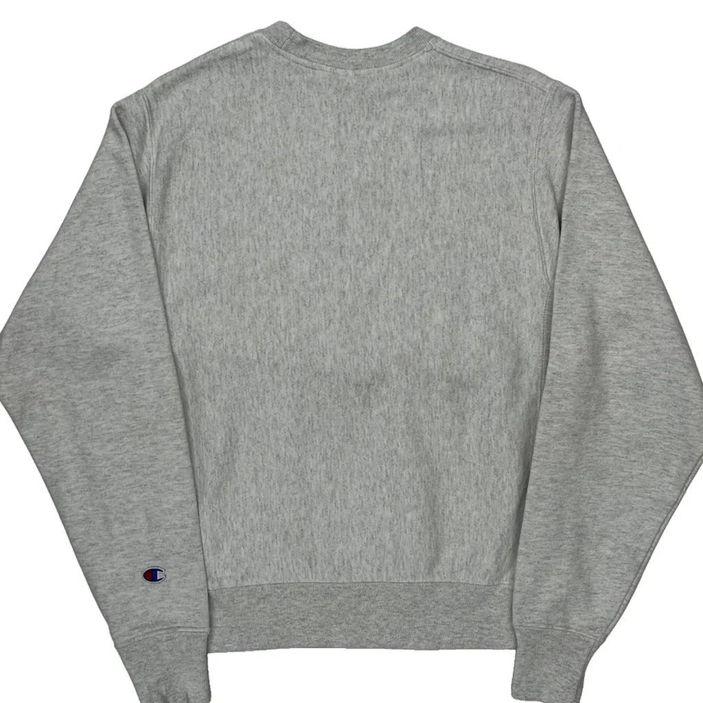 Reverse Weave Champion College Sweatshirt - Small Grey Cotton - Image 6
