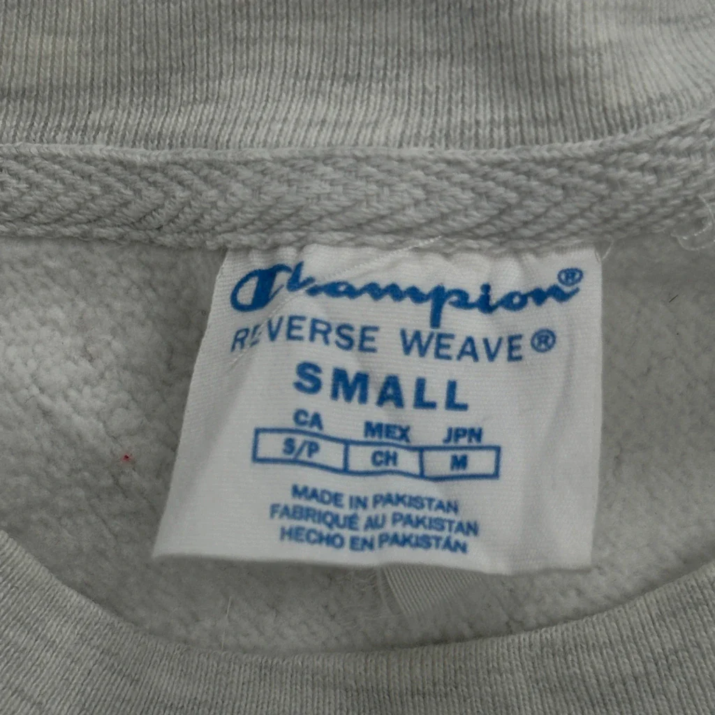 Reverse Weave Champion College Sweatshirt - Small Grey Cotton - Image 3