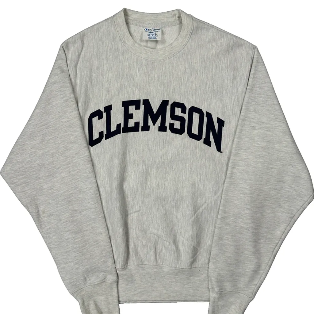 Reverse Weave Champion College Sweatshirt - Small Grey Cotton - Image 5