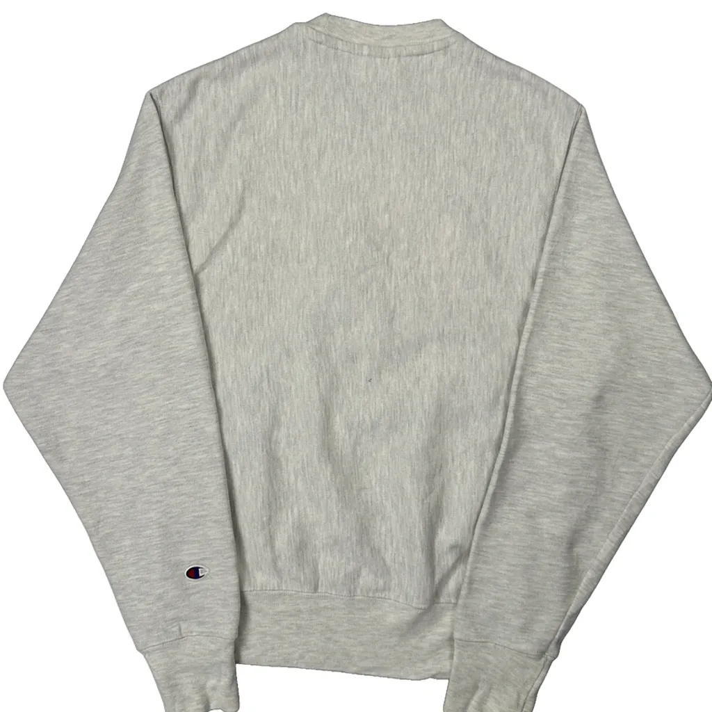 Reverse Weave Champion College Sweatshirt - Small Grey Cotton - Image 7