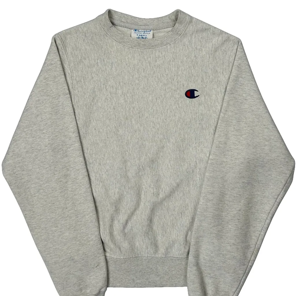 Reverse Weave Champion Sweatshirt - XS Grey Cotton - Image 4