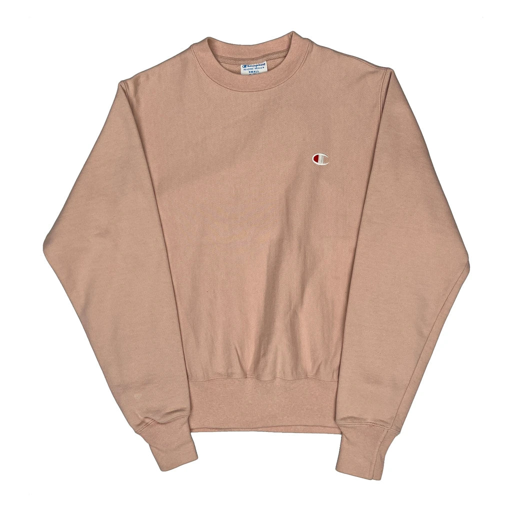 Reverse Weave Champion Sweatshirt - Small Pink Cotton Blend