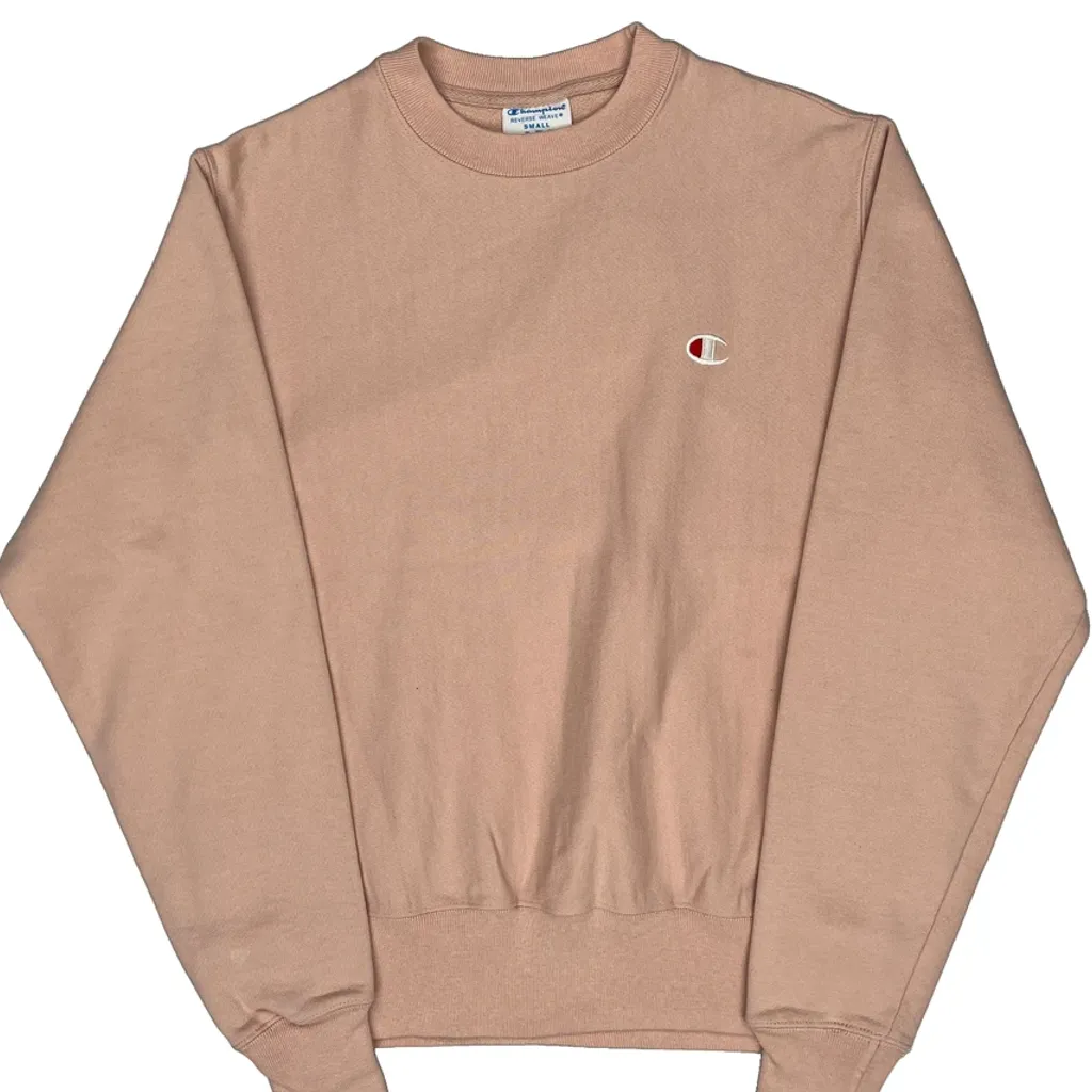 Reverse Weave Champion Sweatshirt - Small Pink Cotton Blend - Image 4