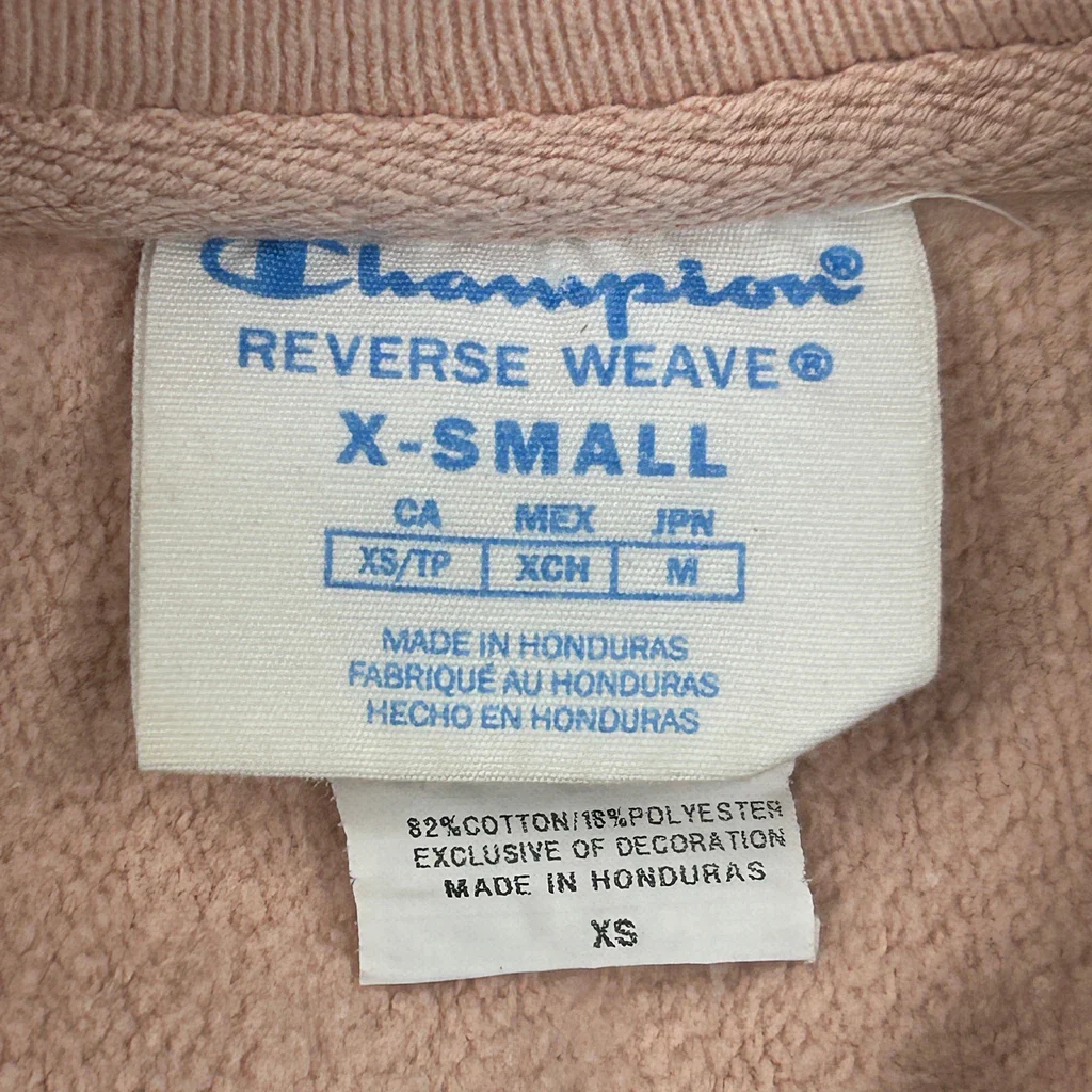 Reverse Weave Champion Sweatshirt - XS Pink Cotton Blend - Image 3