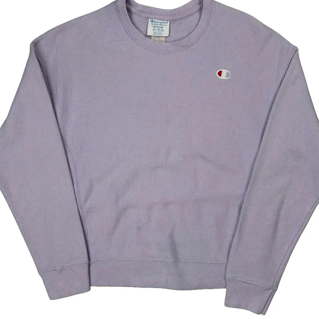 Reverse Weave Champion Sweatshirt - Medium Purple Cotton Blend - Image 5