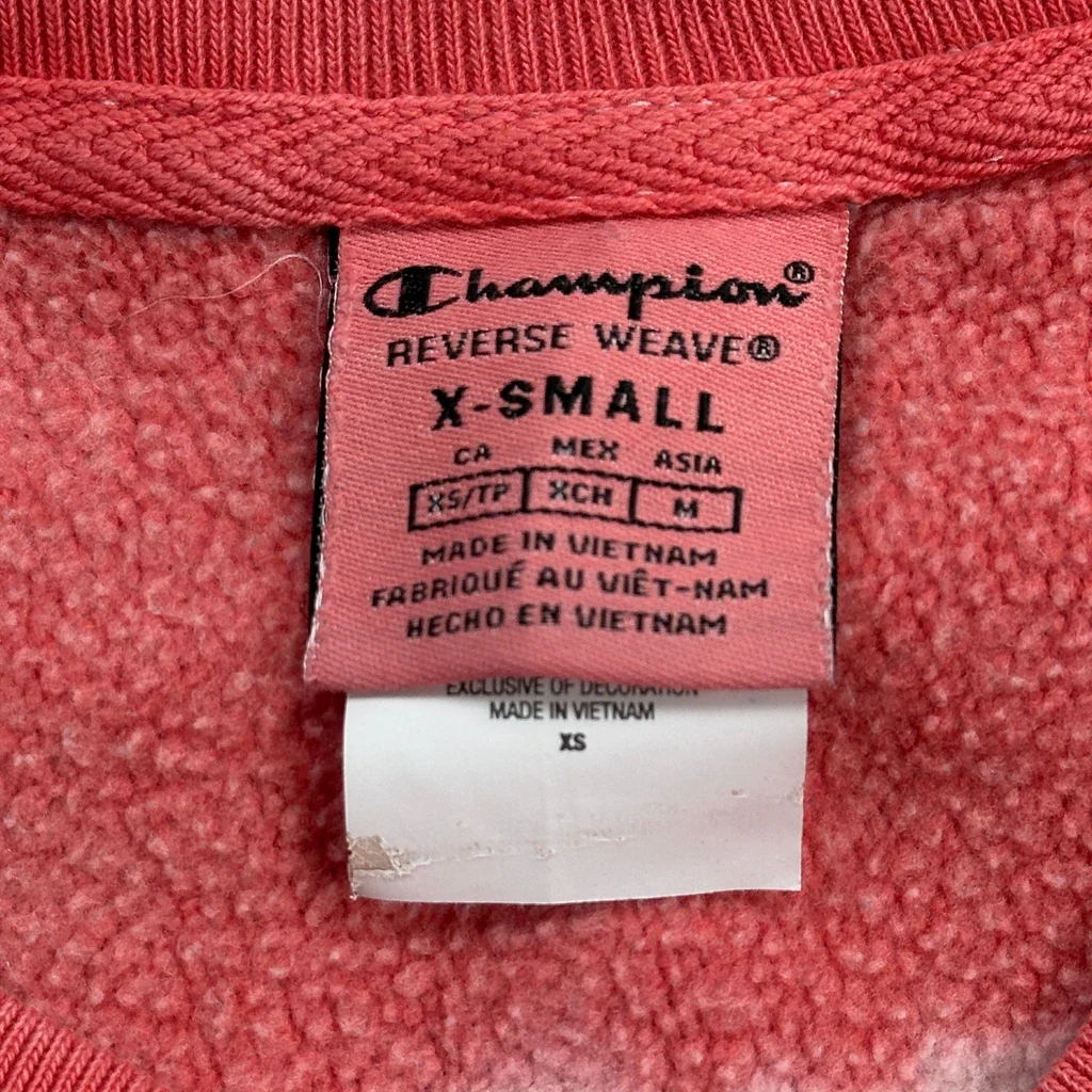 Reverse Weave Champion Tie-Dye Sweatshirt - XS Red Cotton - Image 3