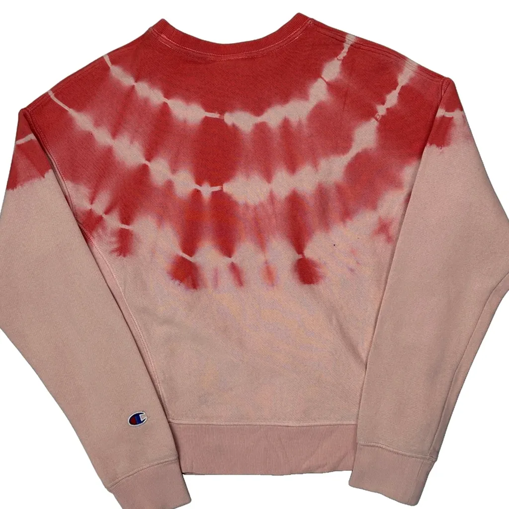 Reverse Weave Champion Tie-Dye Sweatshirt - XS Red Cotton - Image 6
