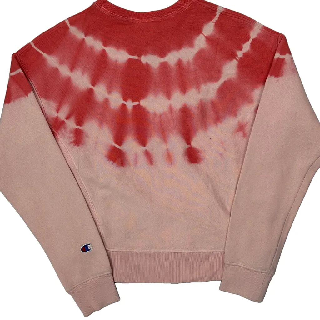 Reverse Weave Champion Tie-Dye Sweatshirt - XS Red Cotton - Image 7