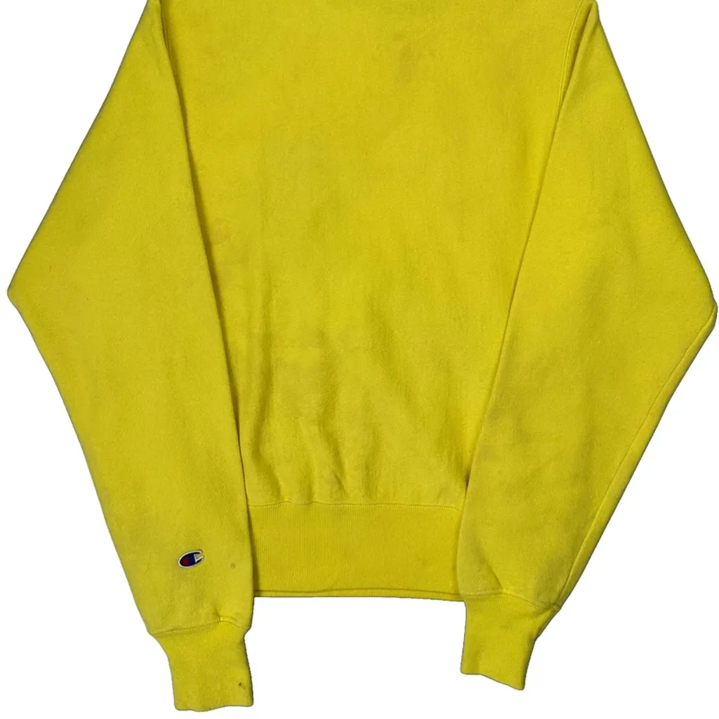 Reverse Weave Champion Spellout Sweatshirt - XS Yellow Cotton - Image 7