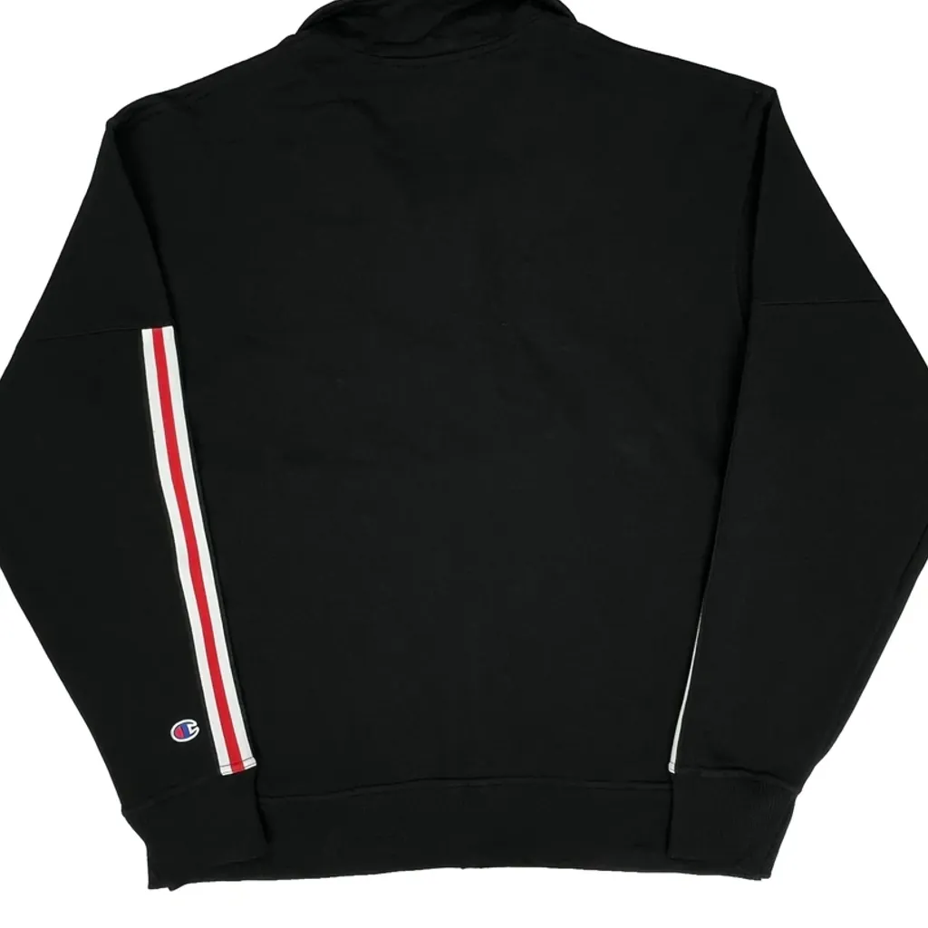 Reverse Weave Champion Spellout Track Jacket - Large Black Cotton Blend - Image 6