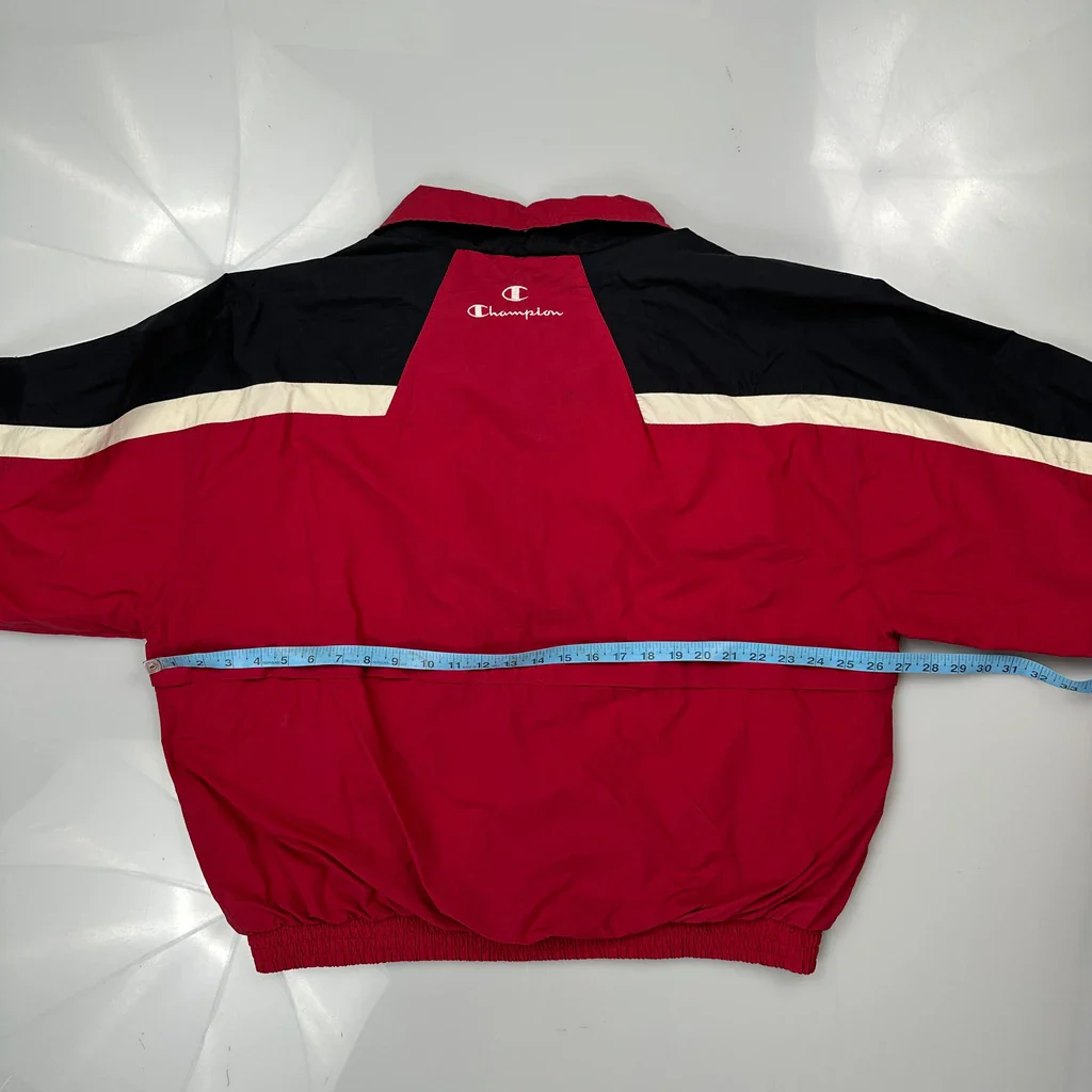 Reverse Weave Champion Track Jacket - XL Red Polyester - Image 3