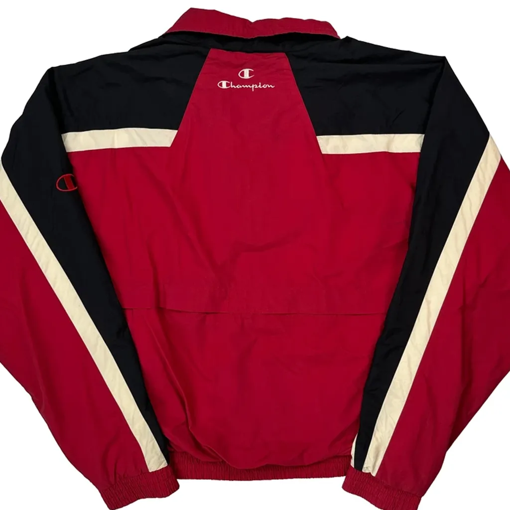 Reverse Weave Champion Track Jacket - XL Red Polyester - Image 7