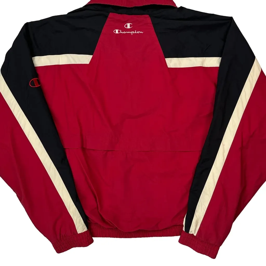 Reverse Weave Champion Track Jacket - XL Red Polyester - Image 8