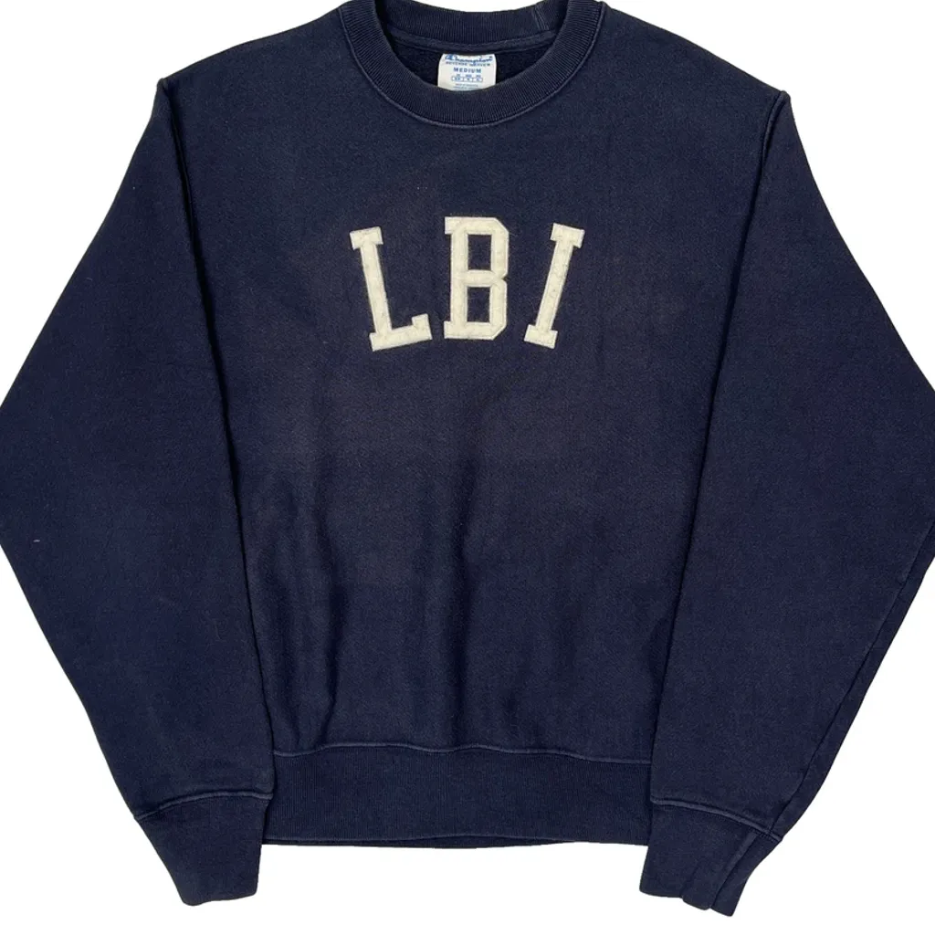 Reverse Weave Lbi Champion College Sweatshirt - Medium Navy Cotton - Image 4