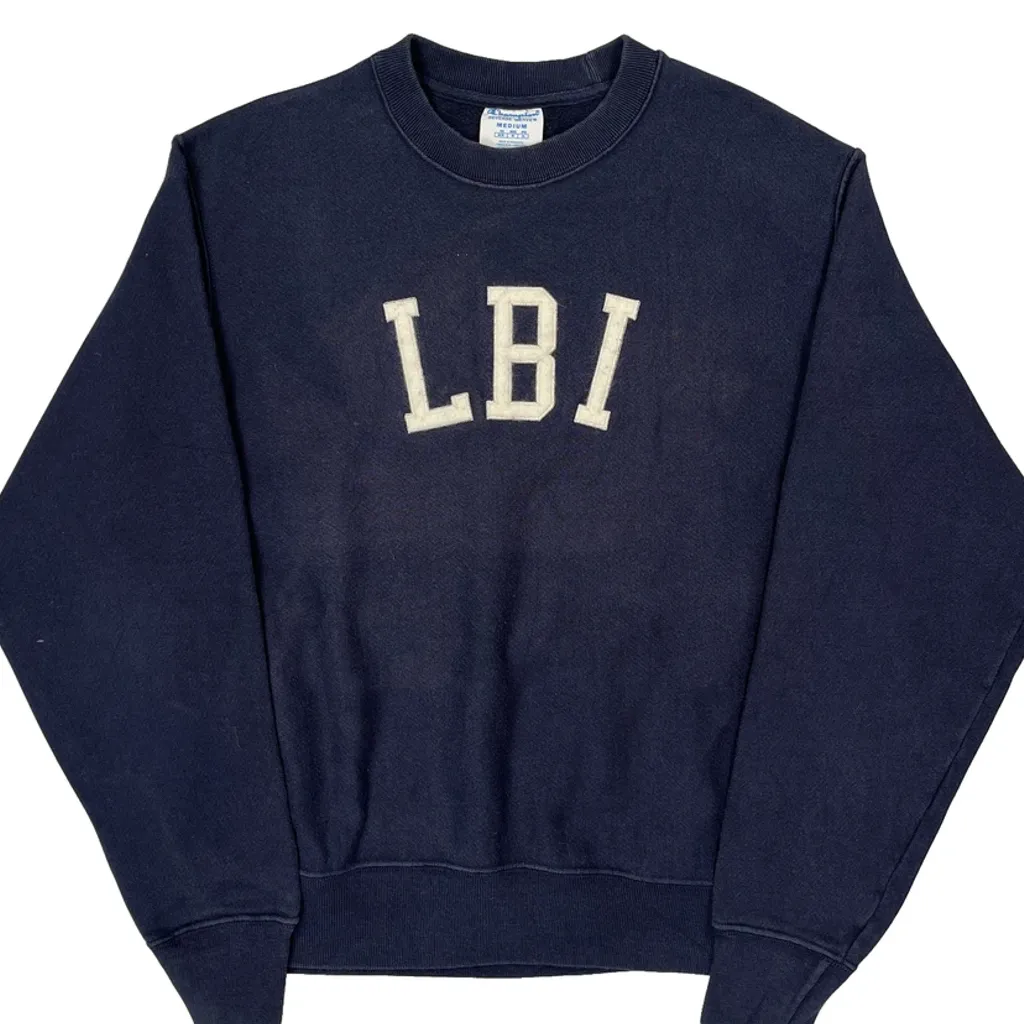 Reverse Weave Lbi Champion College Sweatshirt - Medium Navy Cotton - Image 5