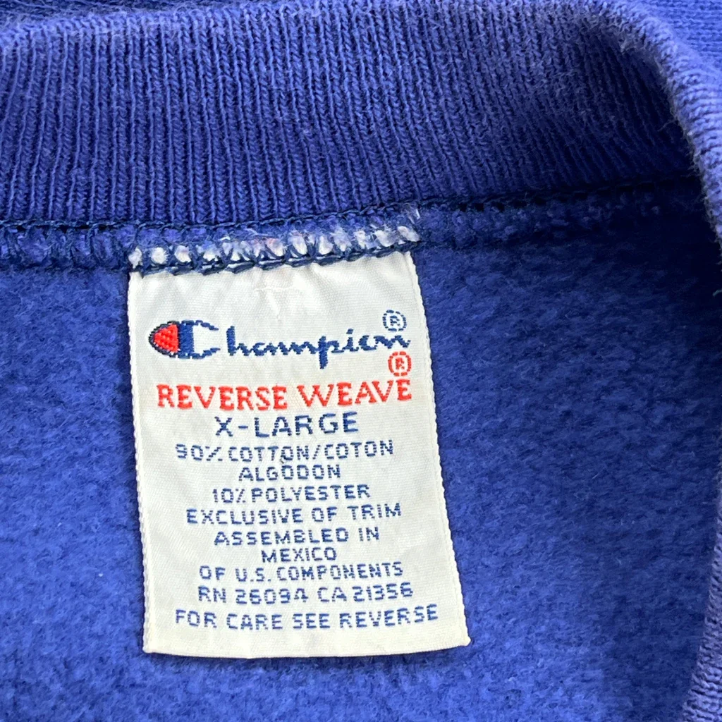 Reverse Weave Nebraska Champion College Sweatshirt - XL Blue Cotton - Image 3