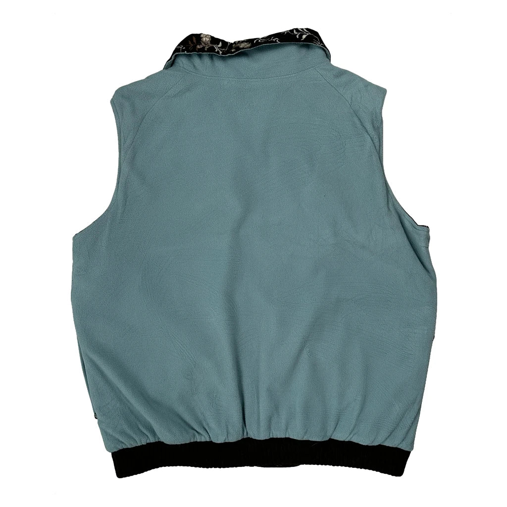 Reversible Patagonia Floral Fleece Jacket - Large Blue Polyester - Image 2