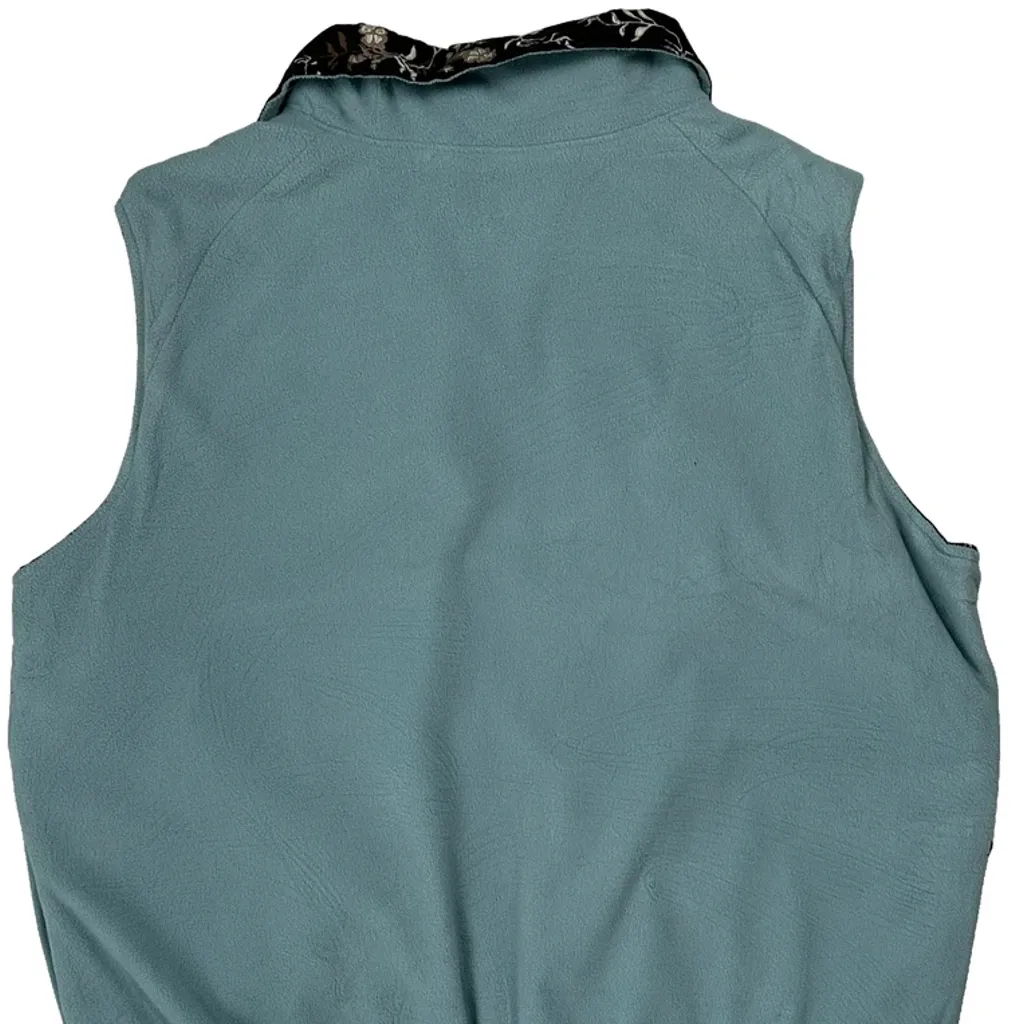 Reversible Patagonia Floral Fleece Jacket - Large Blue Polyester - Image 6