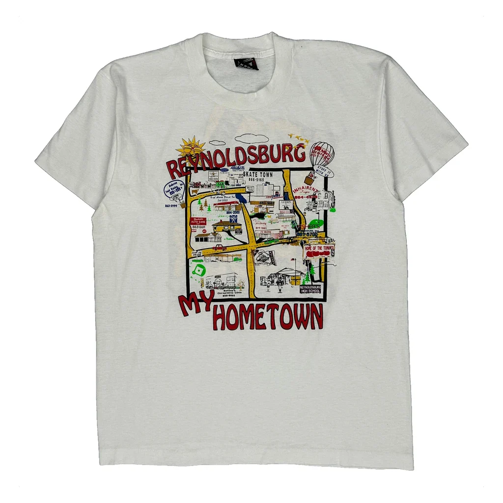 Reynoldsburg Fruit Of The Loom Graphic T-Shirt - Large White Cotton Blend