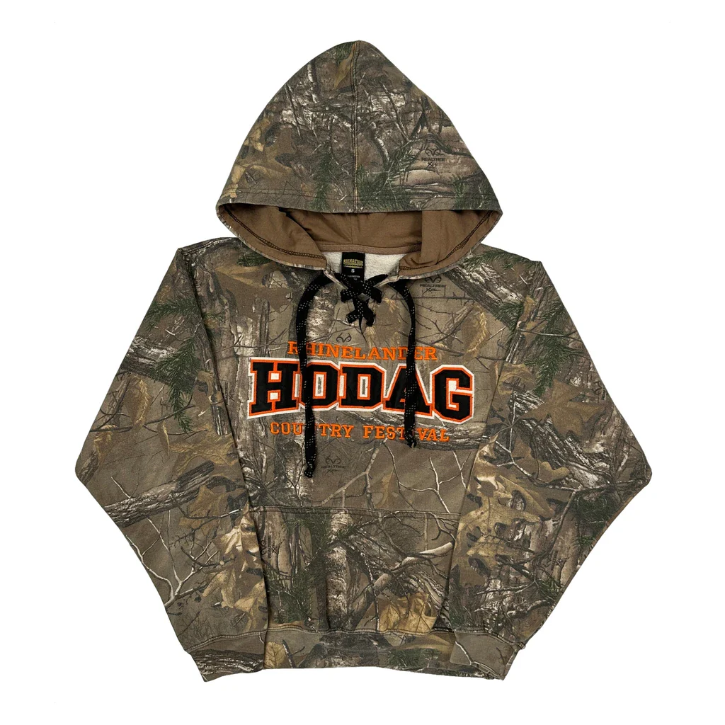 Rhinelander Hodag Country Festival Signature Camo Hoodie - Small Camo Cotton