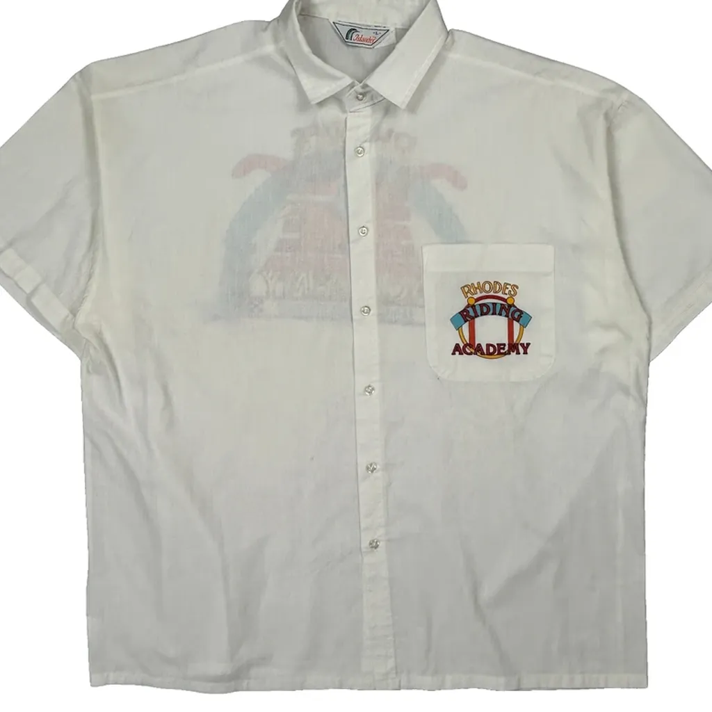 Rhodes Riding Academy Islander Graphic Short Sleeve Shirt - Large White Cotton - Image 4