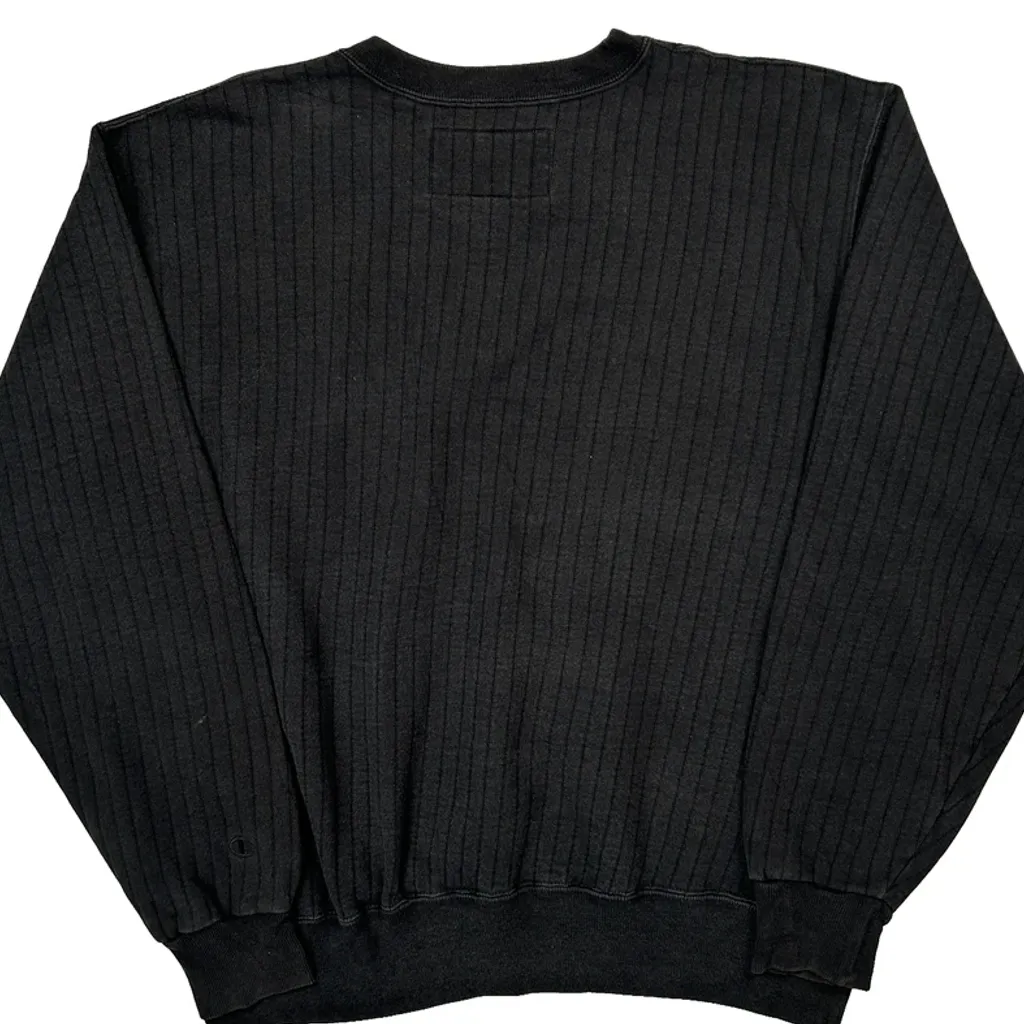 Ribbed Fleece Champion Sweatshirt - XL Black Cotton - Image 7
