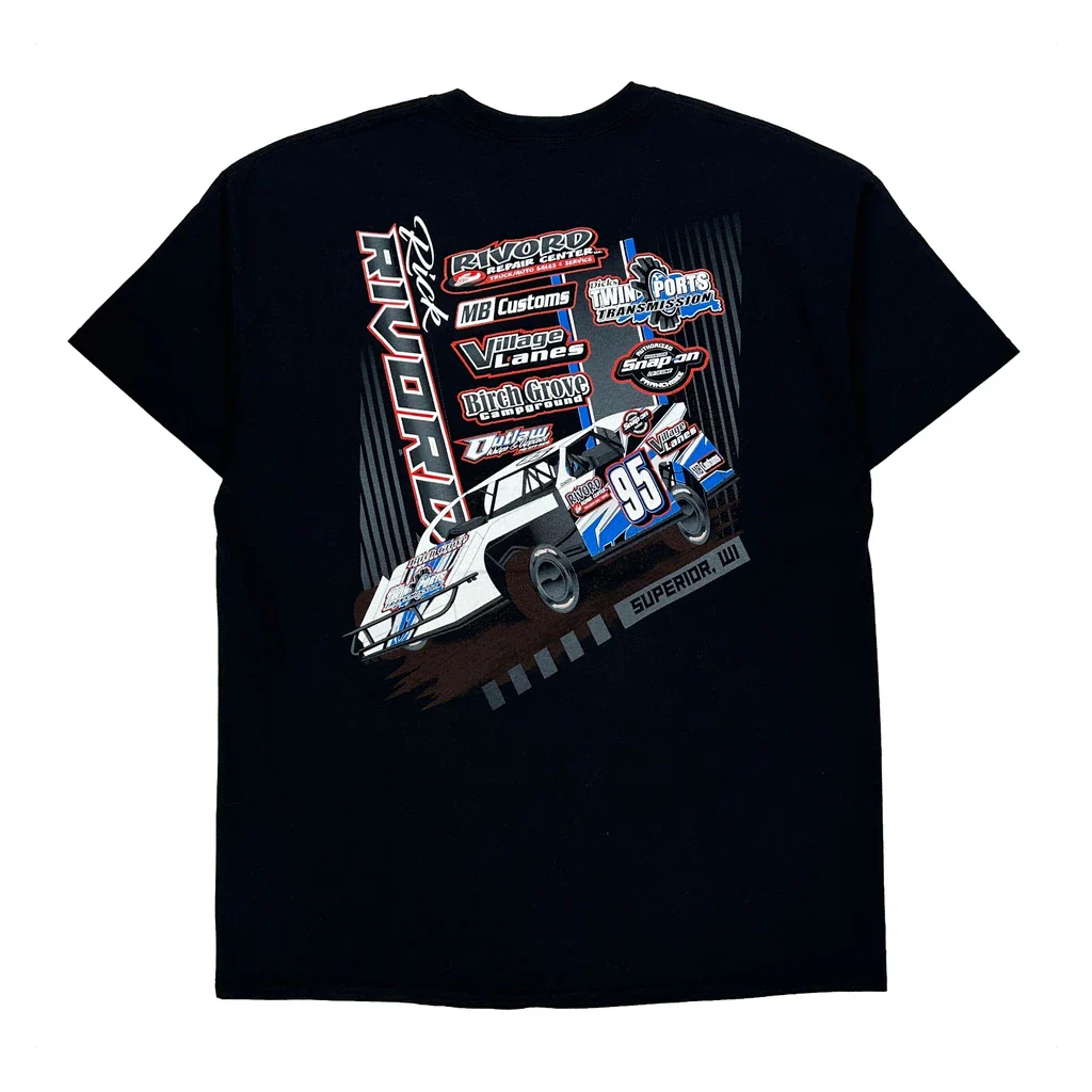 Rick Rivord Racing Gildan Graphic T-Shirt - XL Black Cotton - Image 2