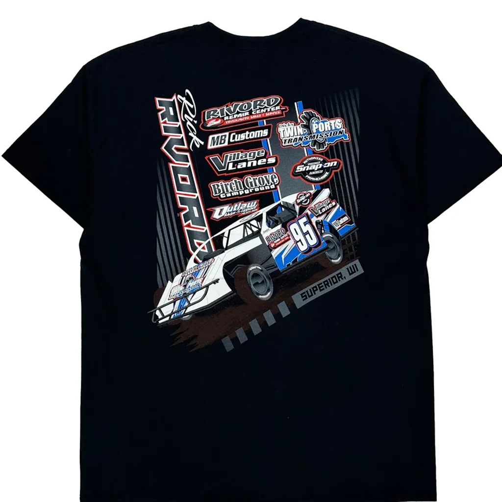 Rick Rivord Racing Gildan Graphic T-Shirt - XL Black Cotton - Image 6