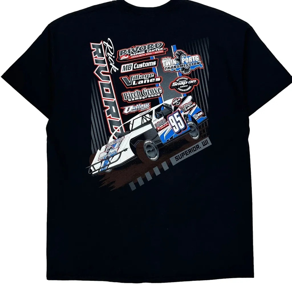 Rick Rivord Racing Gildan Graphic T-Shirt - XL Black Cotton - Image 7