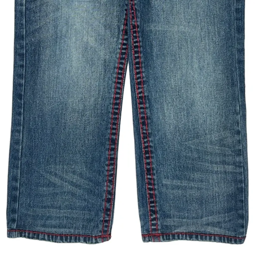 Ricky Relaxed Straight True Religion Contrast Stitch Jeans - 34W 29L Blue Denim - Image 10