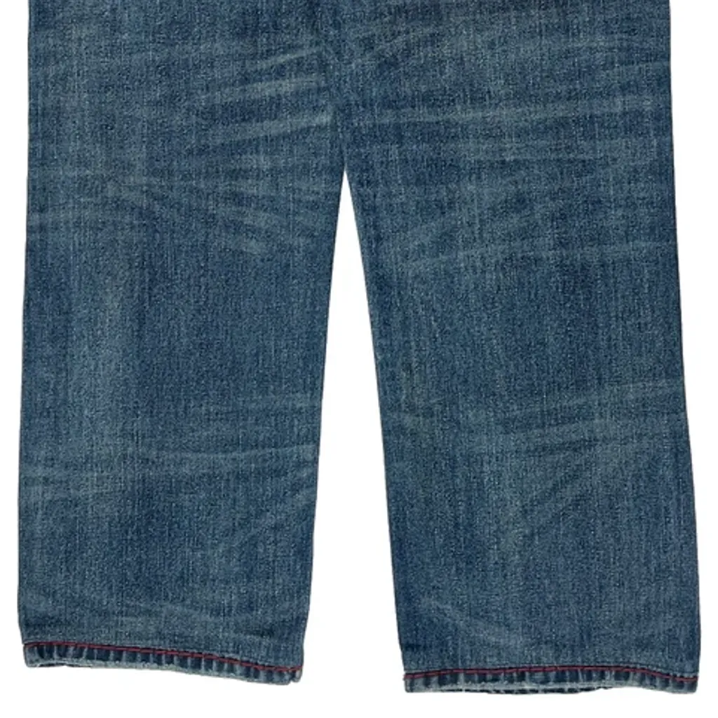 Ricky Relaxed Straight True Religion Contrast Stitch Jeans - 34W 29L Blue Denim - Image 7