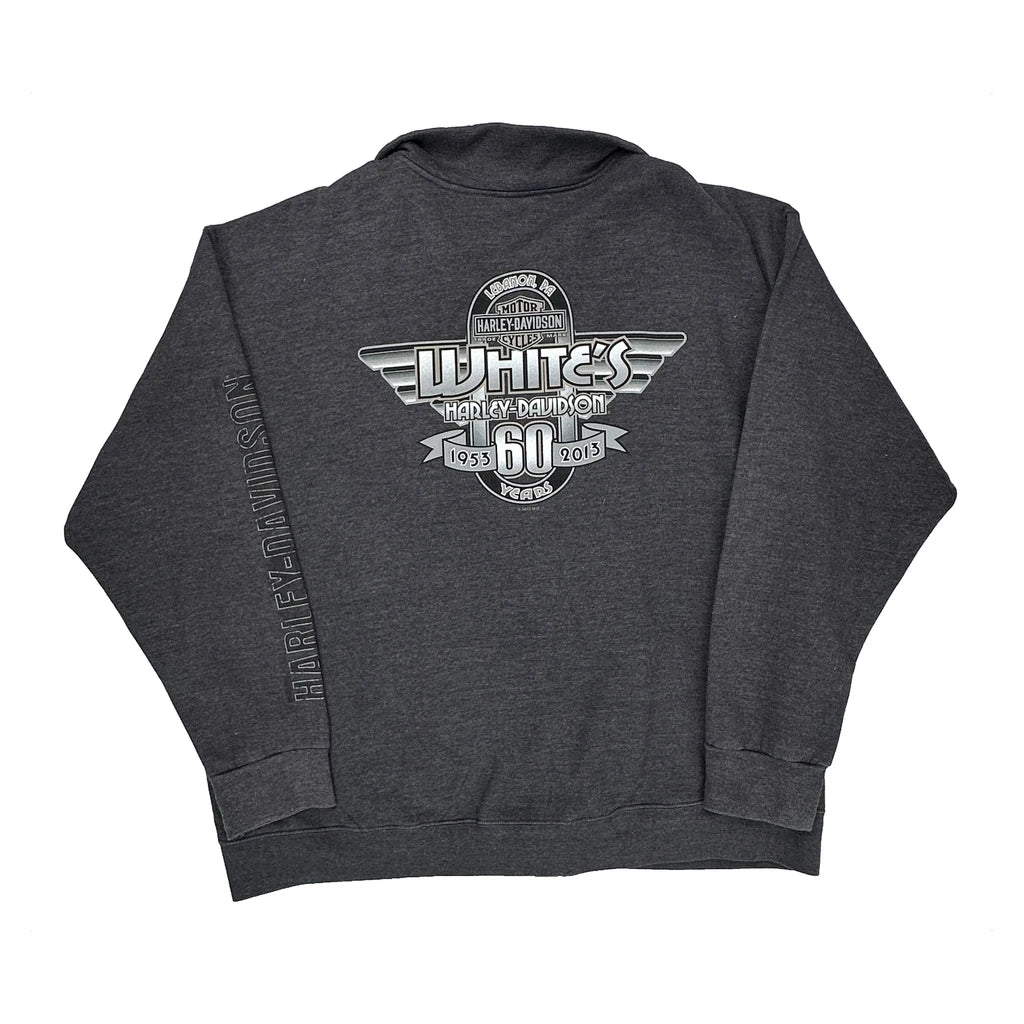 Ride Hard Harley Davidson Graphic Jacket - XL Gray Cotton Blend - Image 2