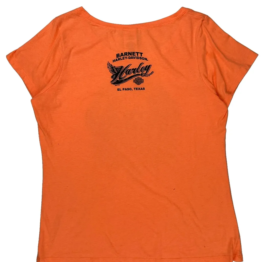 Ride To Live Harley Davidson Graphic T-Shirt - 2XL Orange Cotton Blend - Image 6