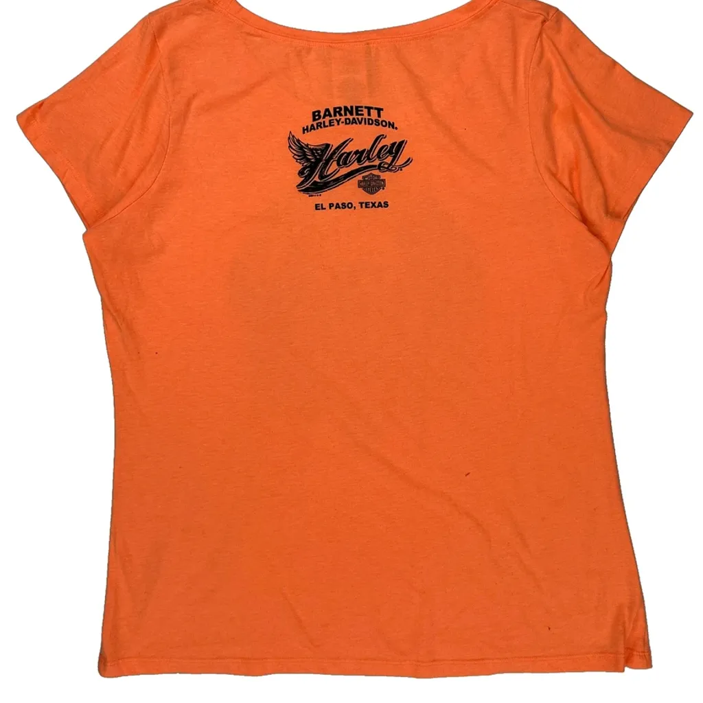 Ride To Live Harley Davidson Graphic T-Shirt - 2XL Orange Cotton Blend - Image 7