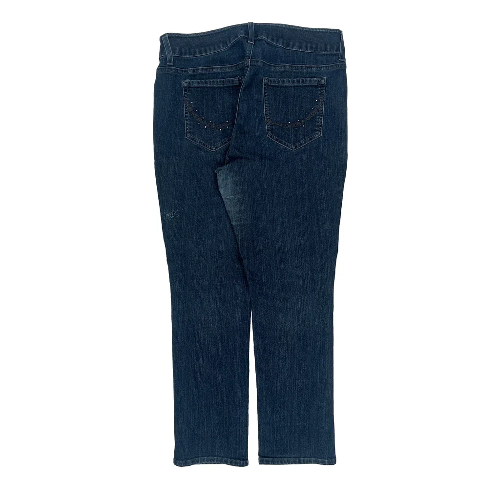 Riders Studded Jeans - 33W UK 14 Blue Cotton Blend