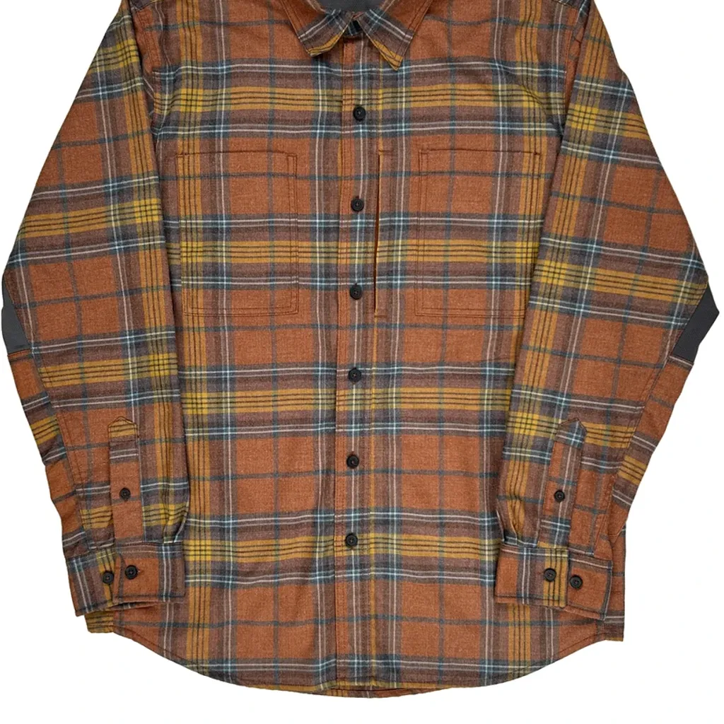 Ridgecut Checked Flannel Shirt - Large Brown Cotton - Image 4