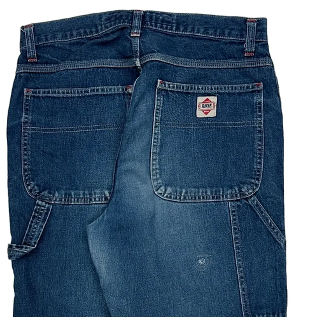 Rifle Carpenter Jeans - 30W 25L Blue Denim - Image 7