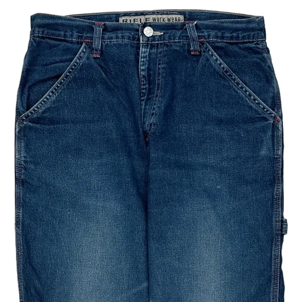 Rifle Carpenter Jeans - 30W 25L Blue Denim - Image 9