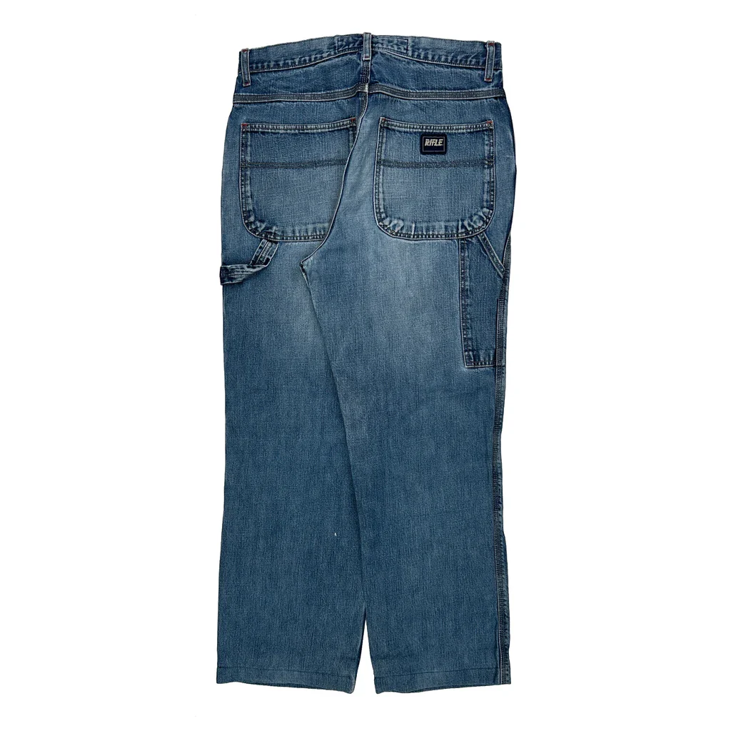 Rifle Carpenter Jeans - 32W 30L Blue Cotton