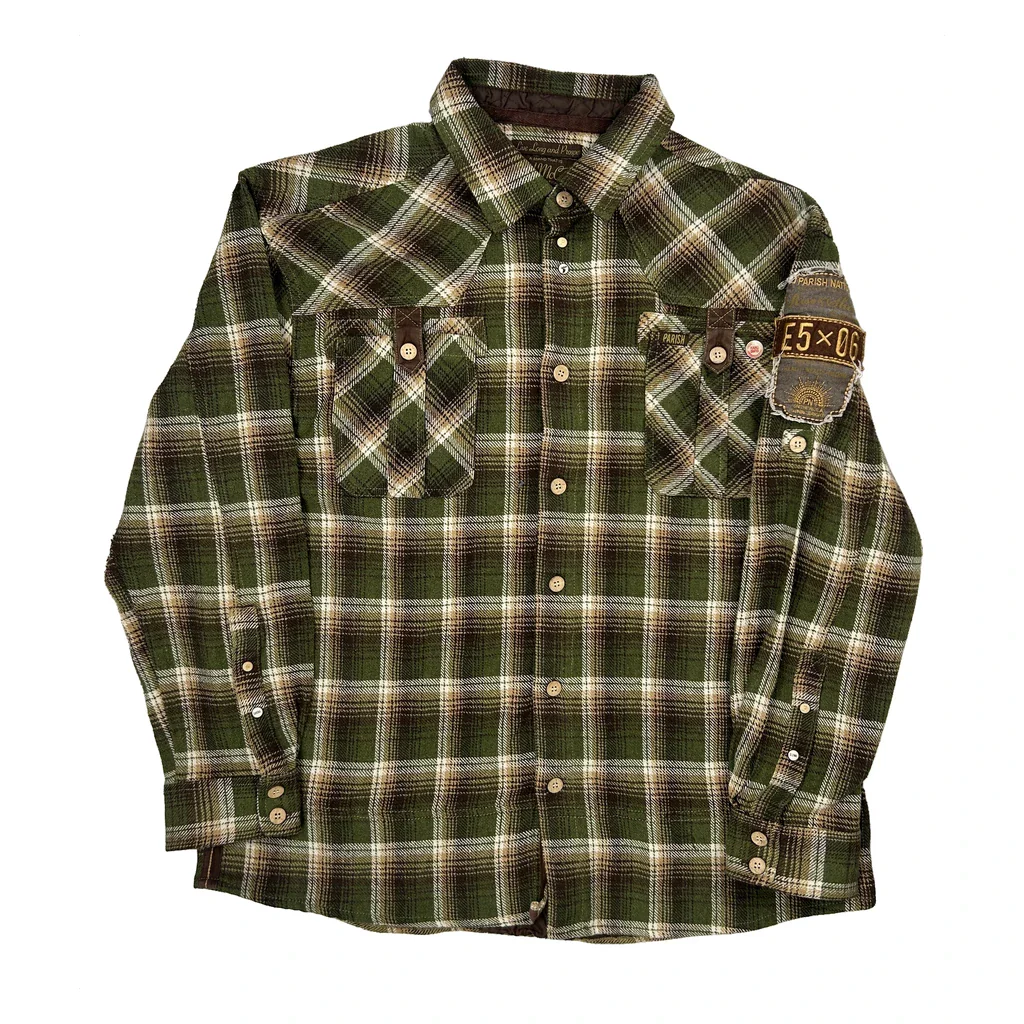 Rise & Shine The Real Mccoy Checked Flannel Shirt - 2XL Green Cotton