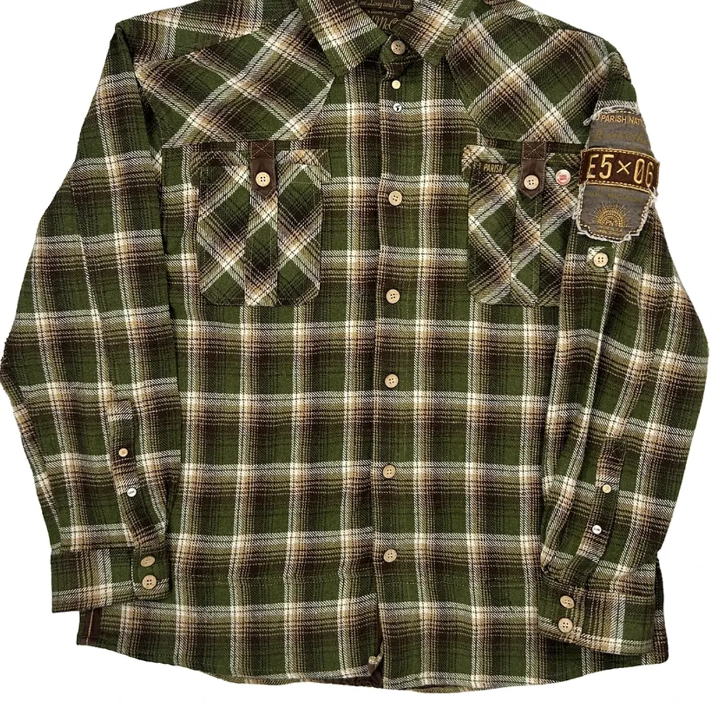 Rise & Shine The Real Mccoy Checked Flannel Shirt - 2XL Green Cotton - Image 4