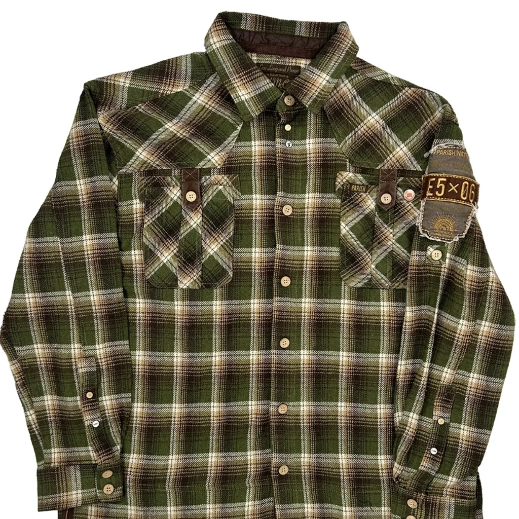 Rise & Shine The Real Mccoy Checked Flannel Shirt - 2XL Green Cotton - Image 5