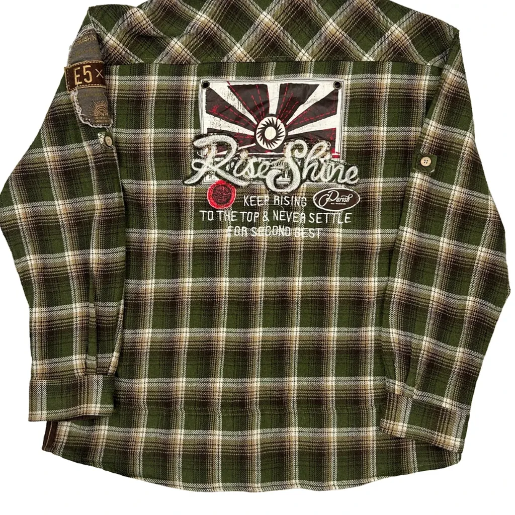 Rise & Shine The Real Mccoy Checked Flannel Shirt - 2XL Green Cotton - Image 6