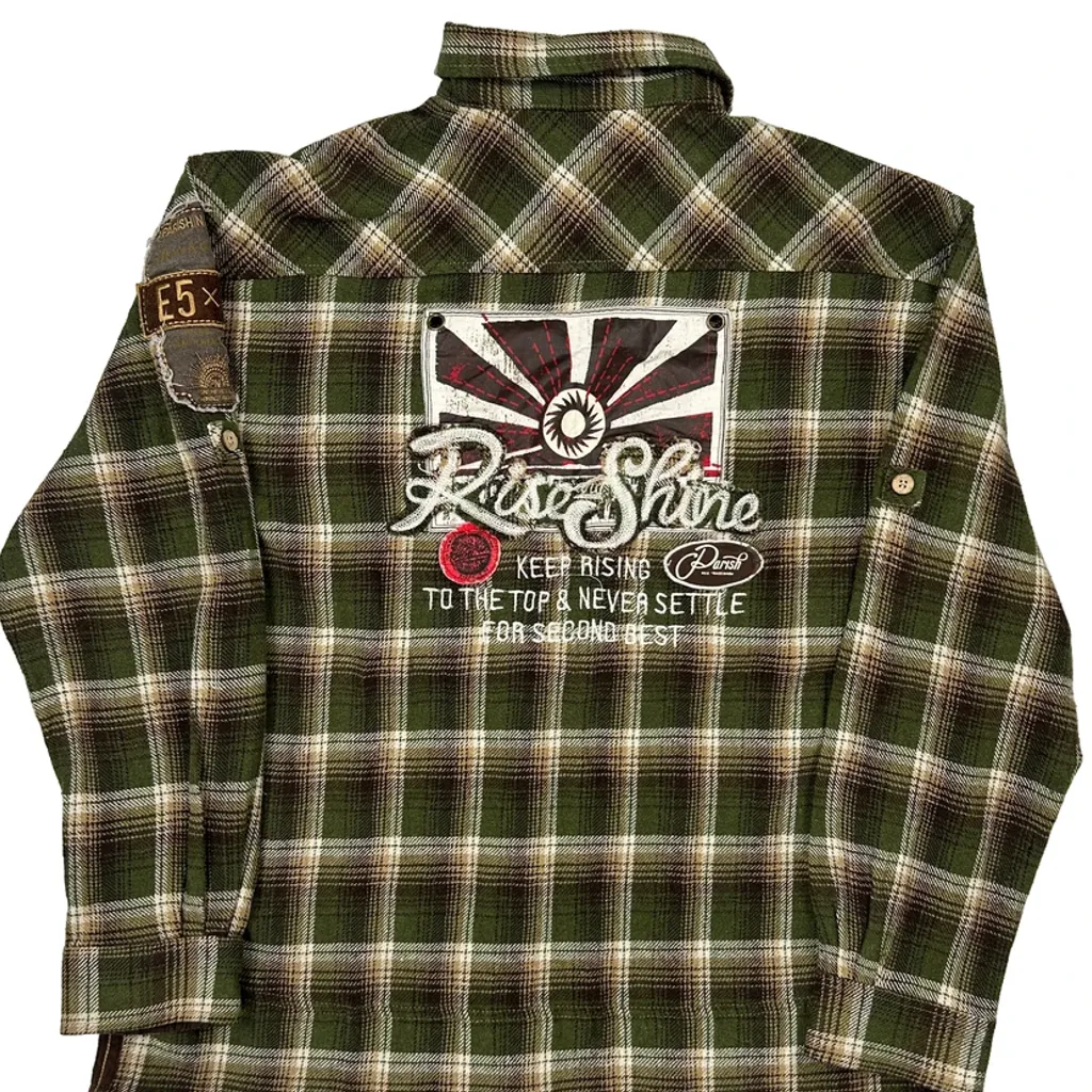 Rise & Shine The Real Mccoy Checked Flannel Shirt - 2XL Green Cotton - Image 7