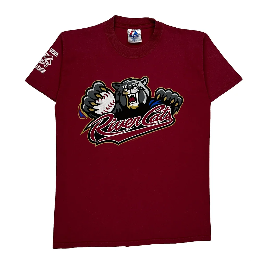 River Cats Majestic Graphic T-Shirt - Large Red Cotton
