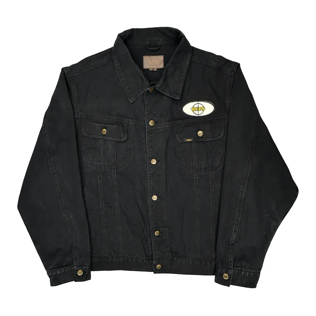 River Cities Paranormal Society Lee Graphic Denim Jacket - 2XL Black Cotton