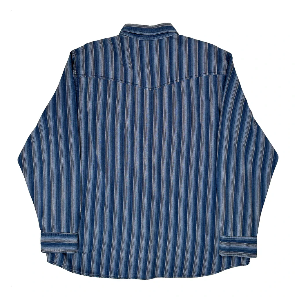 Rivers Striped Shirt - Large Blue Cotton - Image 2